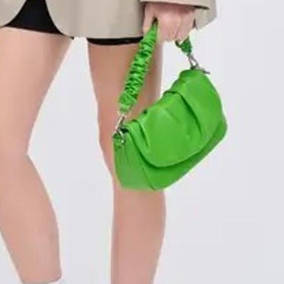 Meadow Vegan Leather Crossbody Chain Strap Citron Green - Picture 12 of 12